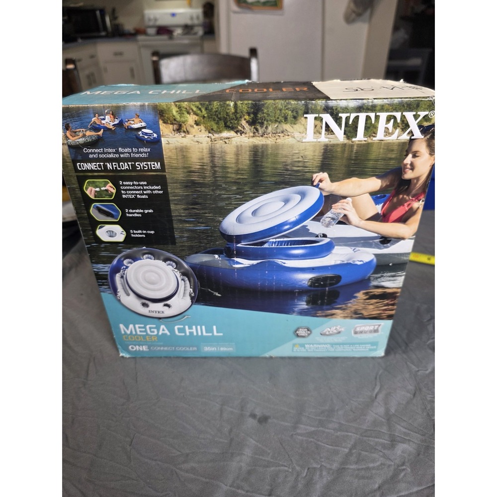 Intex Mega Chill 35" Inflatable Floating Cooler Connect N Float Pool River